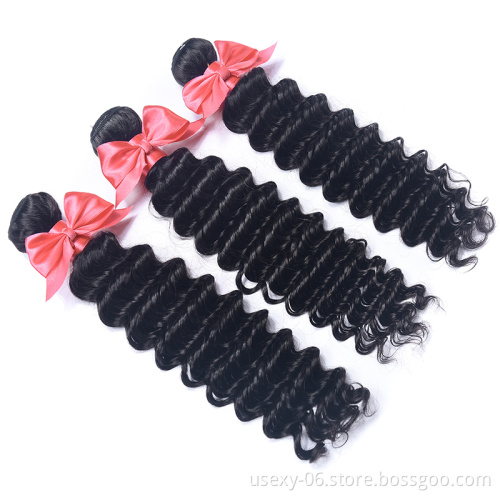Usexy Wholesale Raw Indian Hair Vendors Cuticles Aligned Hair 3 Bundles With Lace Frontal Virgin Human Hair